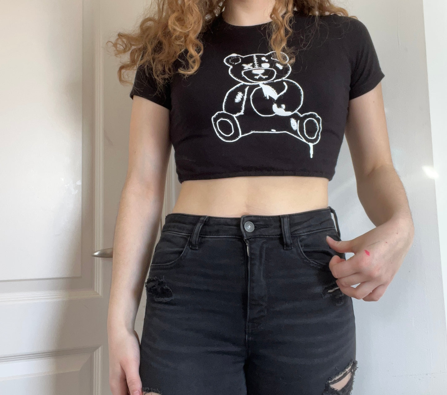 Killer Teddy bear crop top