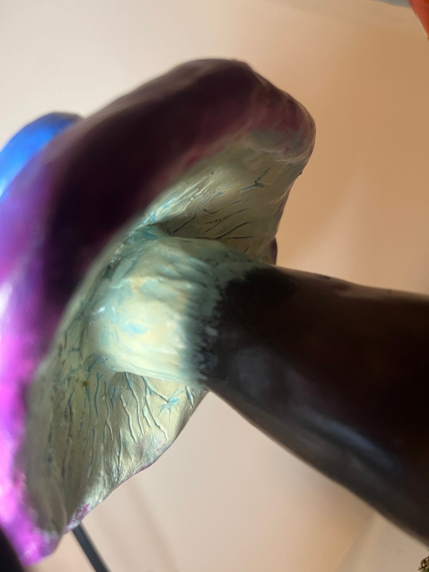 Trippy Mushroom clay sculpture