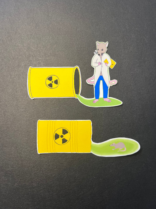 Toxic Waste rat stickers