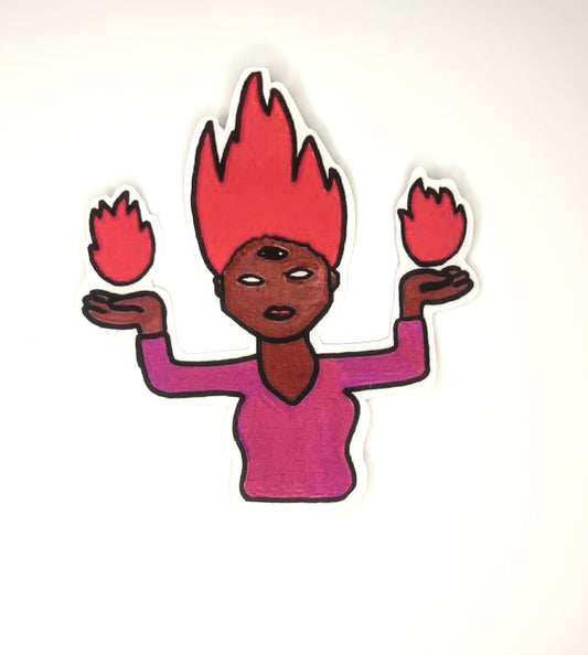 Fire superhuman sticker