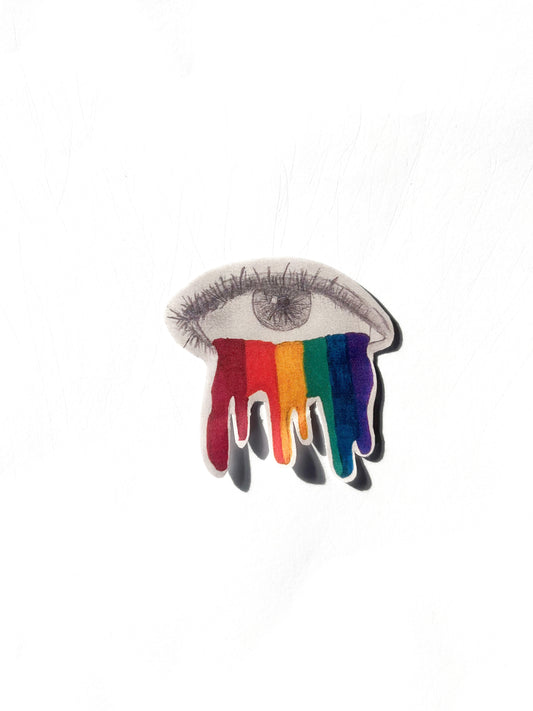 Rainbow eye sticker